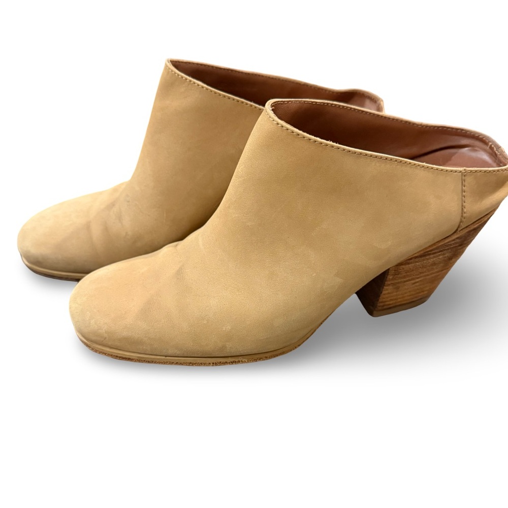 Rachel Comey Tan Leather Slip-On Ankle Booties Block Heel US 7